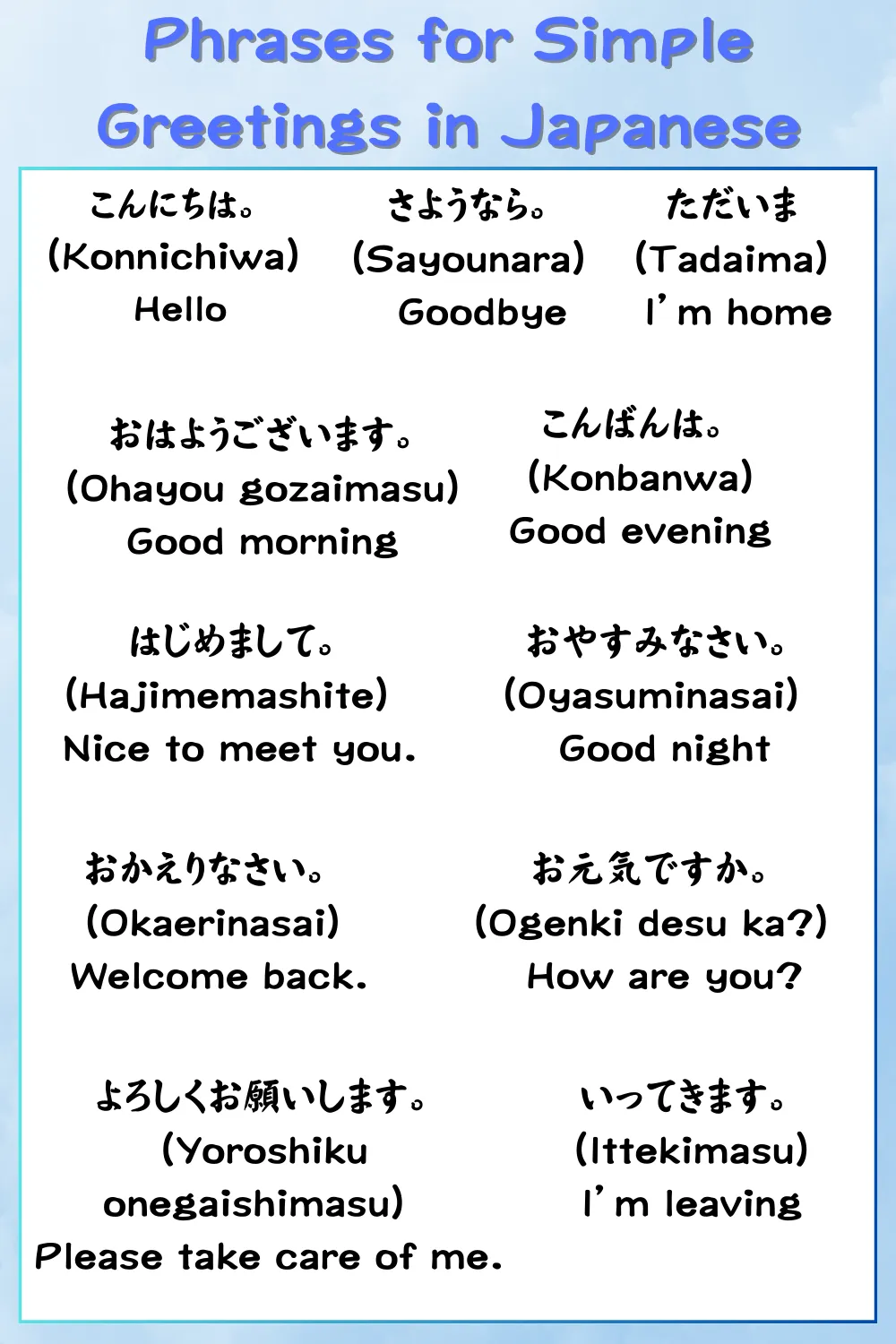 easy phrases in japanese