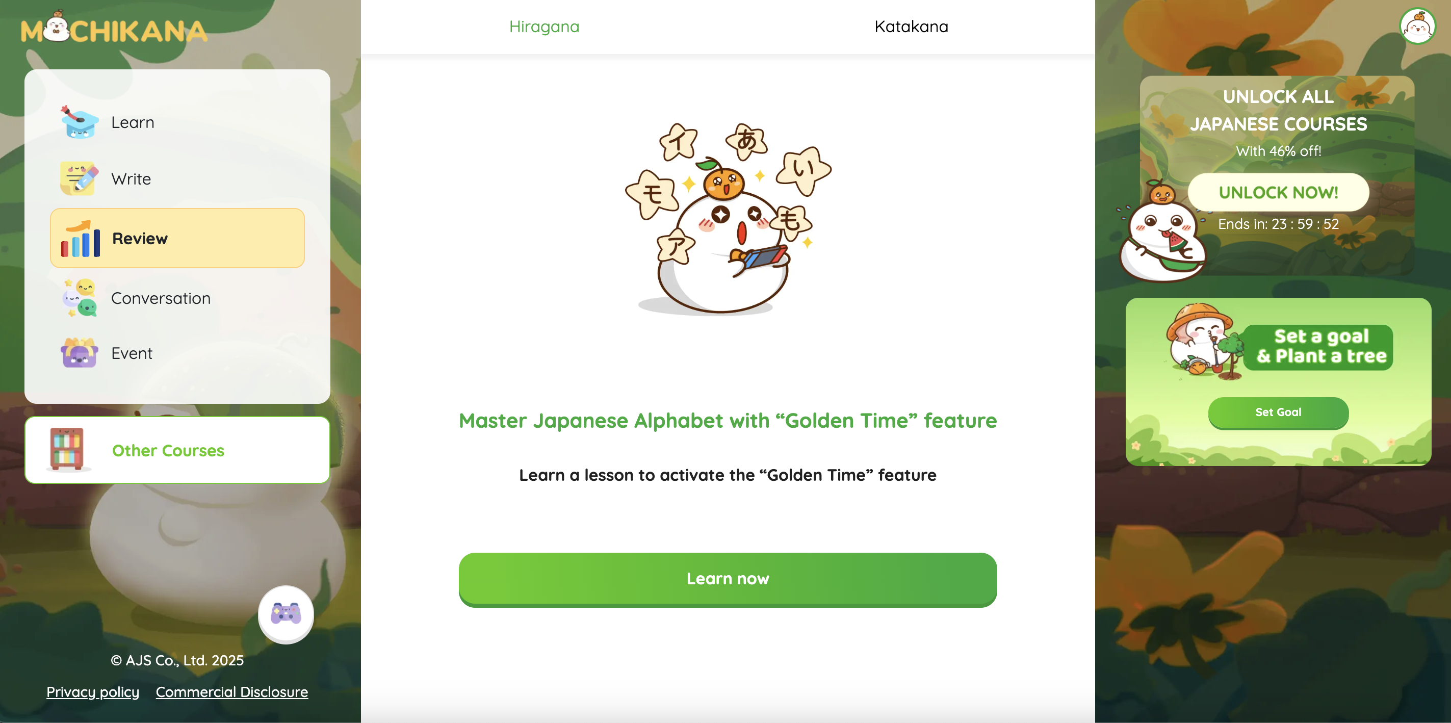 mochikana golden time SRS review