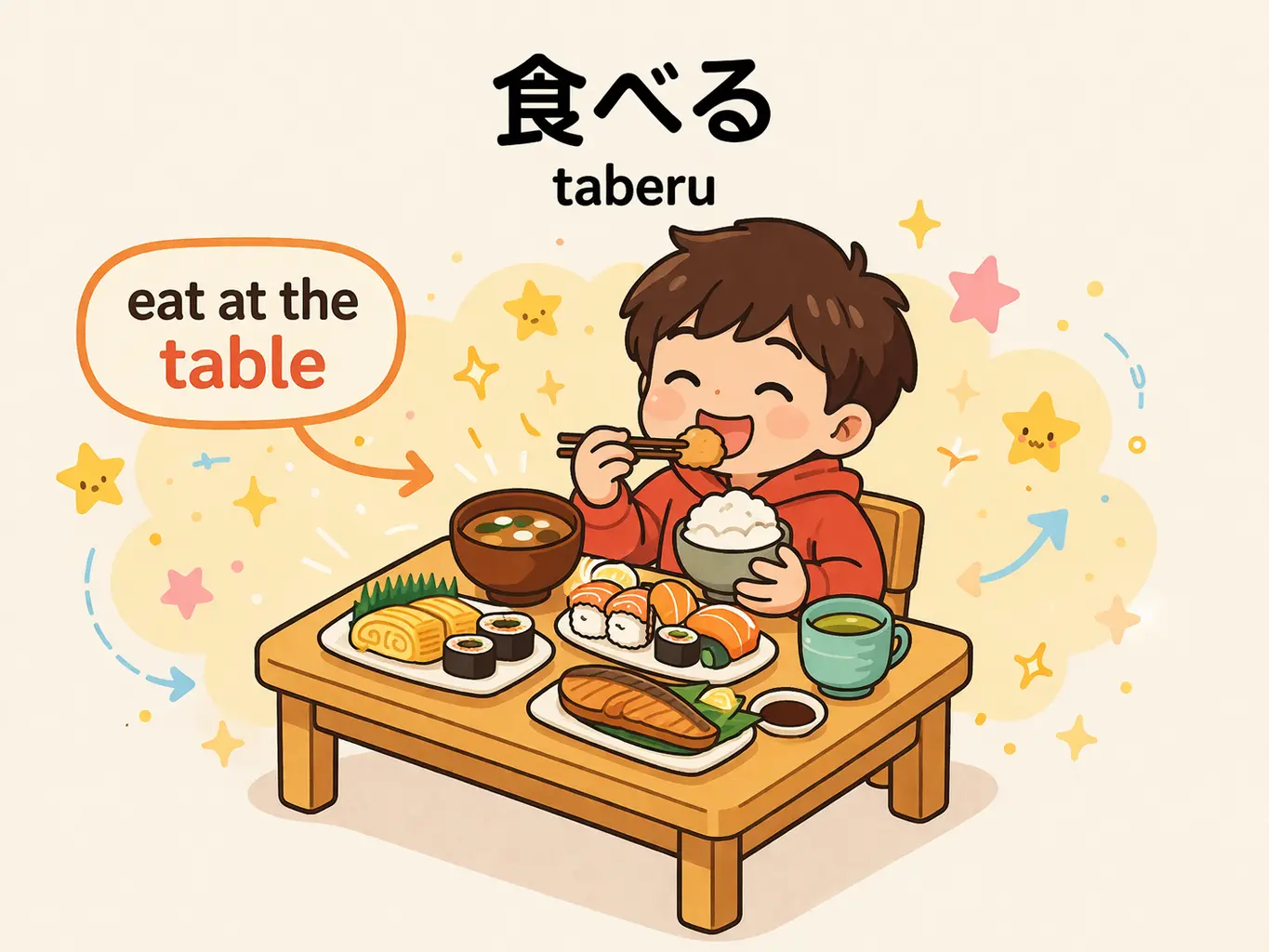 taberu - eat at the table