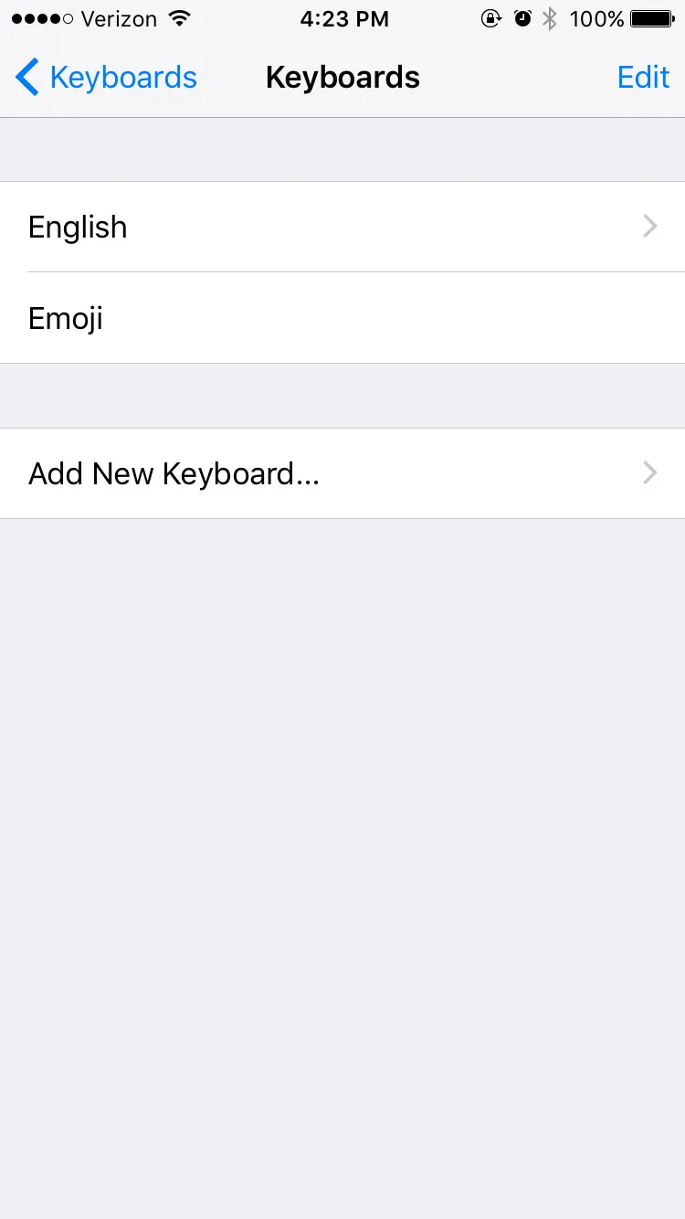 keyboard on iPhone